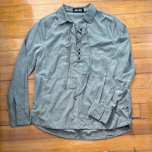 DO+BE Olive Lace-Up Utility Shirt